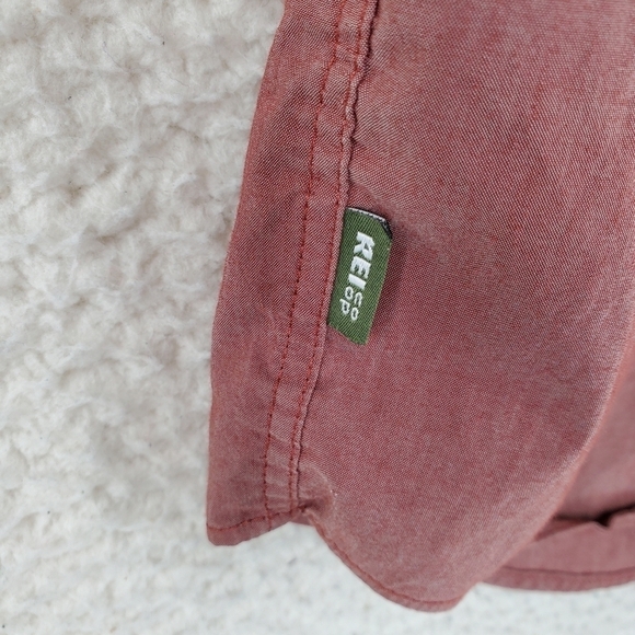 REI Co-op Shirt Mens L Metallic Maroon Short Sleeves Button Down - Picture 8 of 11